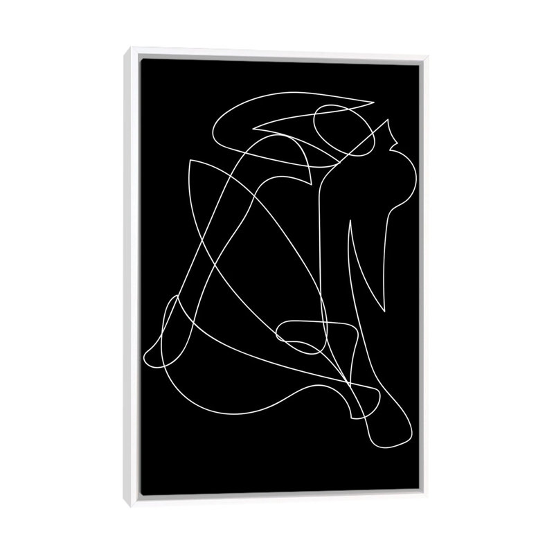 Silhouette déconstruite par Mambo art studio-impression, Pas de tapis, H 60 po x l 40po x P 1,5 po, Toile blanche encadrée