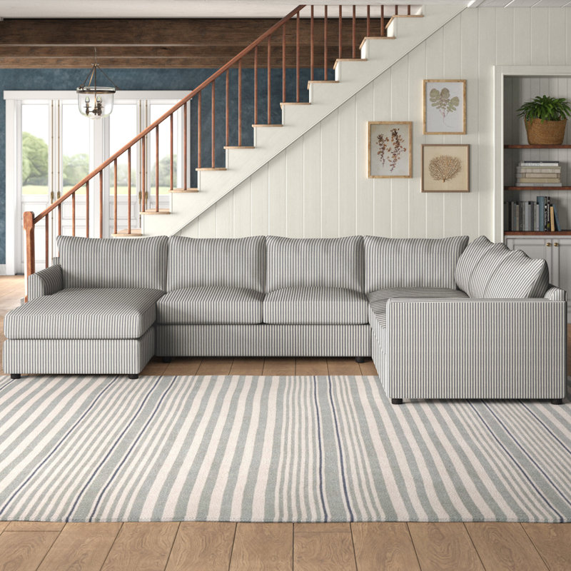 Canapé modulaire rembourré 3 pièces Cecelia, Tissu blanc Sunbrella®, Orienté vers la droite