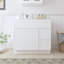 Armoire de salle de bain sur pieds 36 po avec 1 porte et 2 tiroirs, sans comptoir, prête à assembler, blanc Colton-95216799
