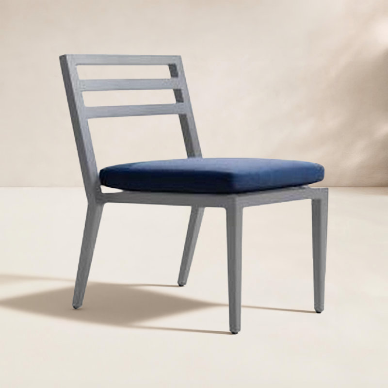 Belamar Armless Patio Dining Chair with Cushion, Spectrum Indigo Sunbrella®