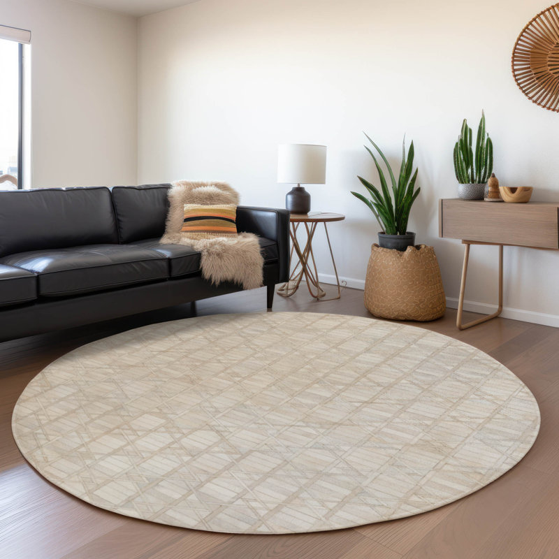  Premium Machine Washable Jaylia AMF99 Rug, Round 8'