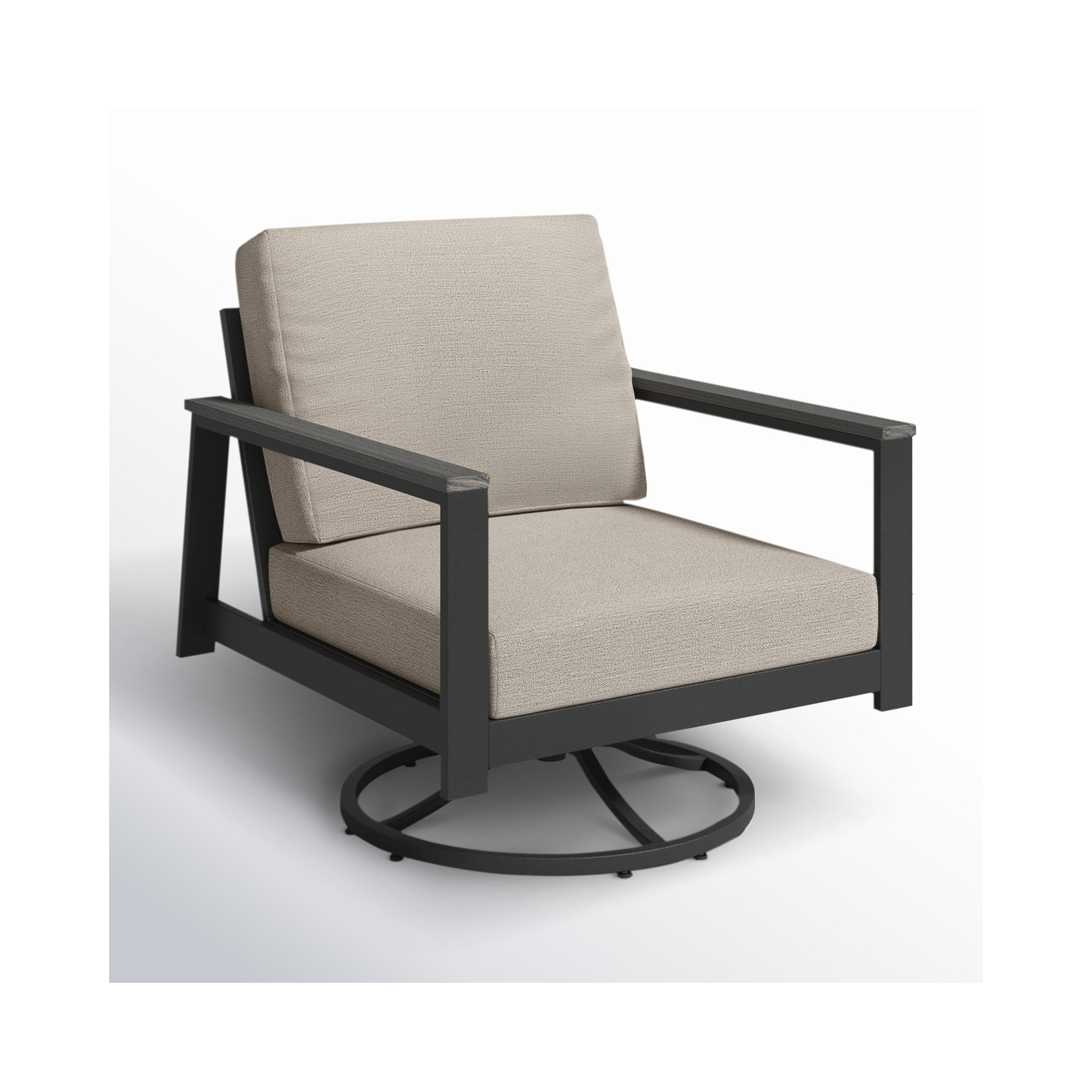 Townsend Outdoor Rocking Metal Chair with Cushions, Cast Silver Sunbrella®