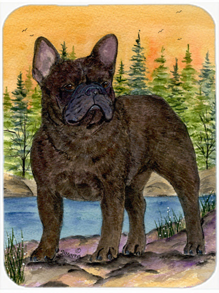 Planche à découper en verre bouledogue french caroline