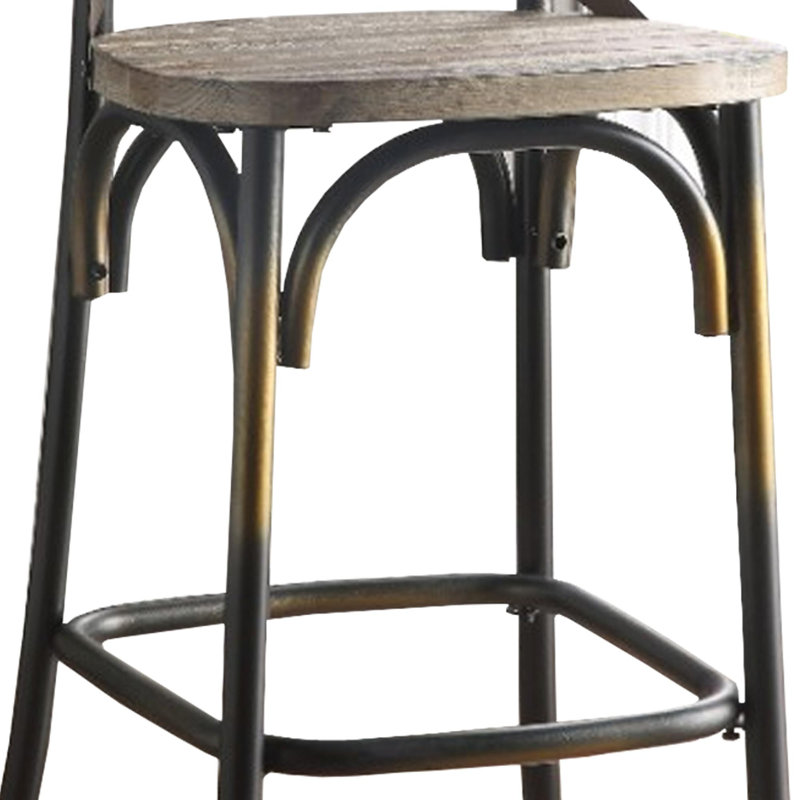 Veale Yahir Armless Bar Stool, Antique Copper