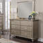 Commode de luxe avec finition argentée et champagne