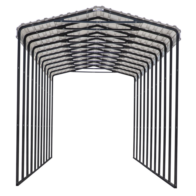 Galvanized Steel Rv Carport, 14X47X14, Charcoal