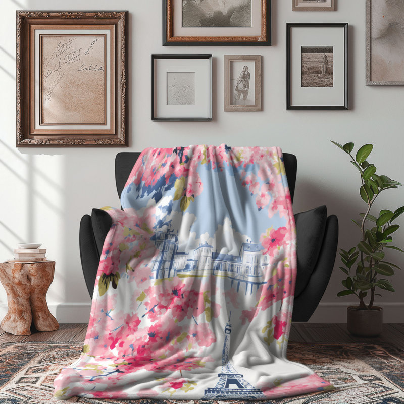 Motif de balise maritime - 1 pièce Sherpa Premium, L 60 po x L 80 po, Motifs parisiens chics