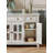 American-Style Solid Wood & Glass White Sideboard