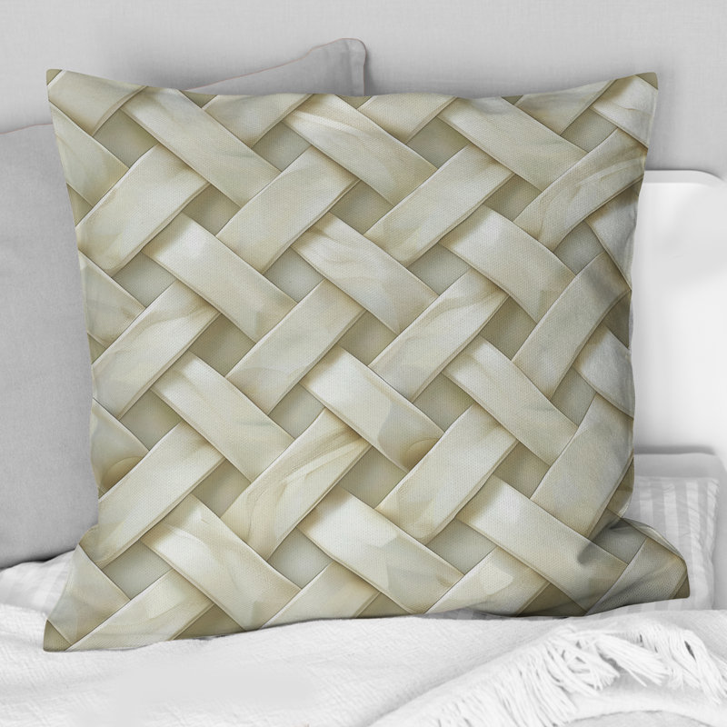 Coussin ivoire moderne ivoire Modern Basketweave, H 16 po x l 16 po