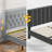Velvet Tufted Upholstered Platform Bed with Charging Station (Light Gray, Full Size)-822808539-822808540