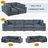 Upholstered Sofa with USB Charge Ports,Wireless Charging and Bluetooth Speaker in Arm