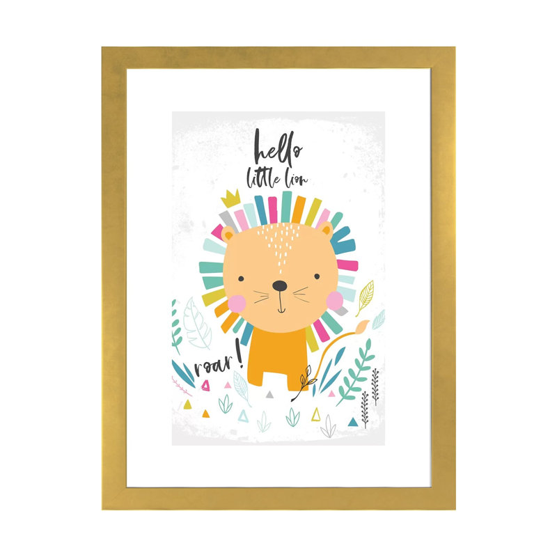 «Wild Adventure I» par Angela Nikeas - impression d'art graphique, H 32 po x l 24 po x P 1 po, Papier encadré doré, Blanc
