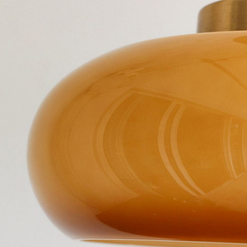 Plafonnier semi-encastré en verre de style français, Orange