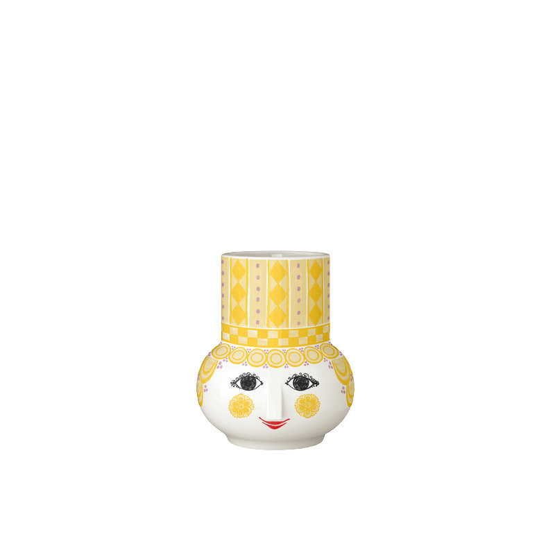 Olga Candle Holder, Yellow, H: 3.5", Yellow, 3.5" H x 3.1" W x 3.5 D