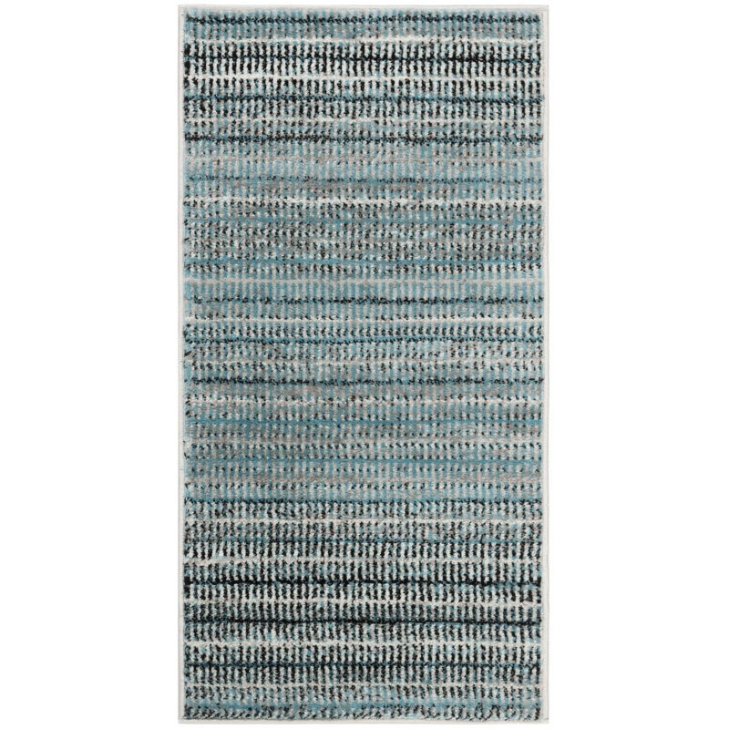 Tapis sarcelle / gris Cohn, Rectangle 2 pi x 4 pi