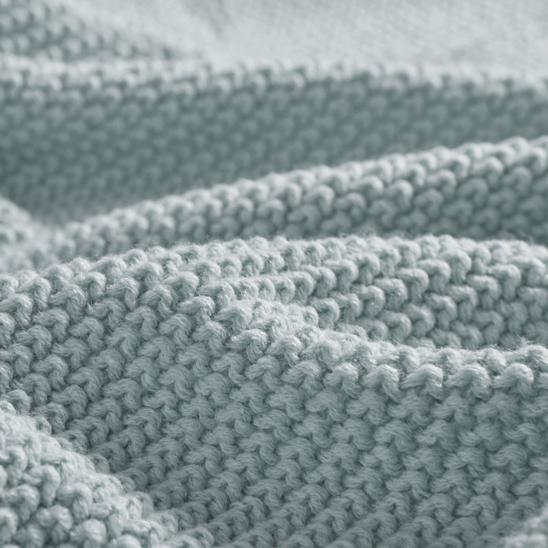 Bree Knit Texture Soft Throw, Light Blue