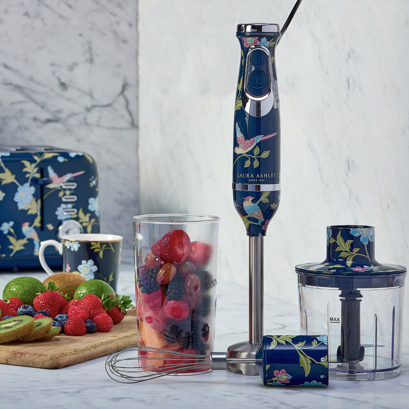 VQ Laura Ashley 500-watt Hand Blender 4-in-1, Elveden Navy