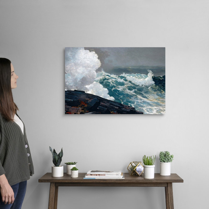 « Northeaster » par Winslow Homer, reproduction d’art, H 20 po x l 30 po x 1,25 po, Toile tendue