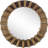 26" Brown Round Wood Framed Accent Mirror