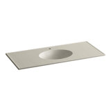 Ceramic Impressions Rectangular Dual Mount Bathroom Sink with Overflow
