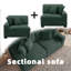 2 - Piece Upholstered Corduroy Modular Sectional Sofa with Pillow Back and Solid Wood Legs-1717748302