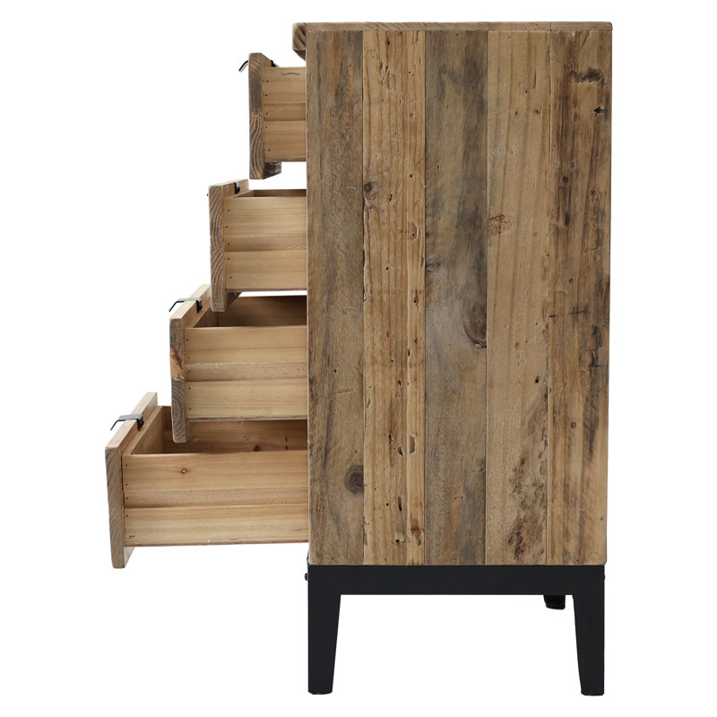 Dahmen 17.7"W Reclaimed Wood bedside tables,Rustic Reclaimed Wood End Table(Set of 2), Set of 2