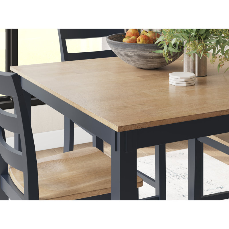 Gesthaven Counter Height Dining Table and 4 Barstools (Set of 5), Blue, Blue/Wood
