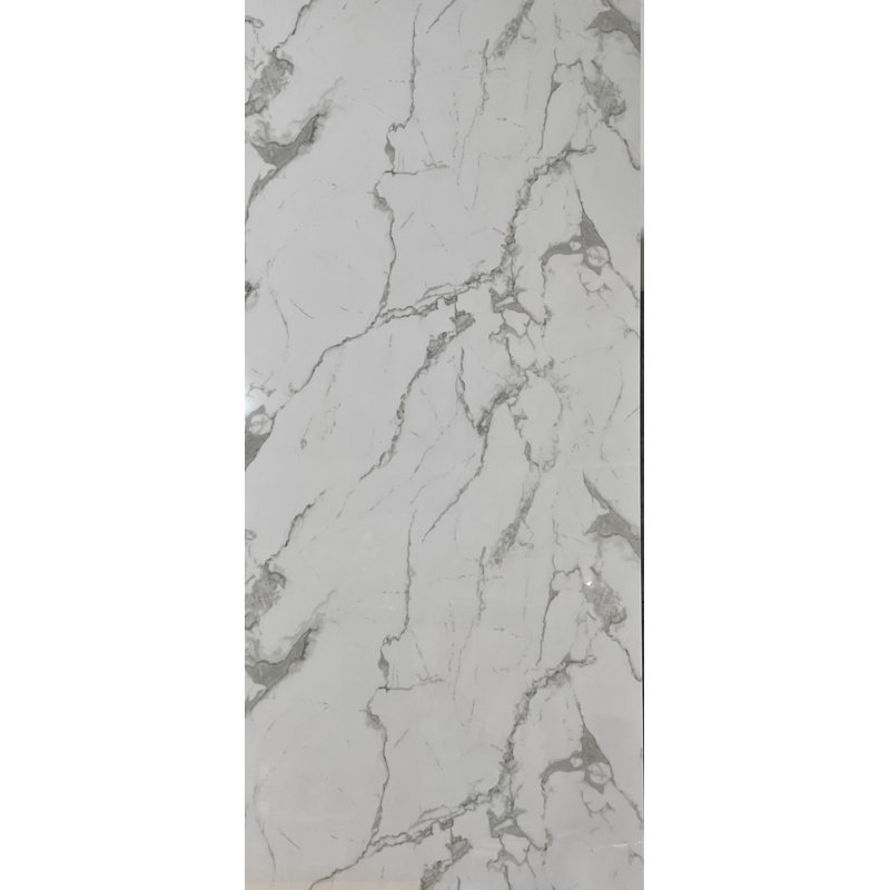 Polymarm 60" W 80" H 36" D Three Wall Composite Shower Wall Panel Surround - Seamless 60" Backwall, Calacatta Gray