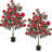 Ensemble de 3 arbres de camélia artificiels 3,9 pi - rouge