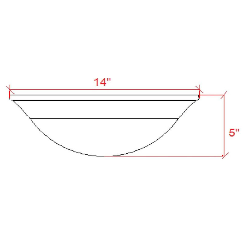 Plafonnier encastré simple en forme de bol 14 po Miky