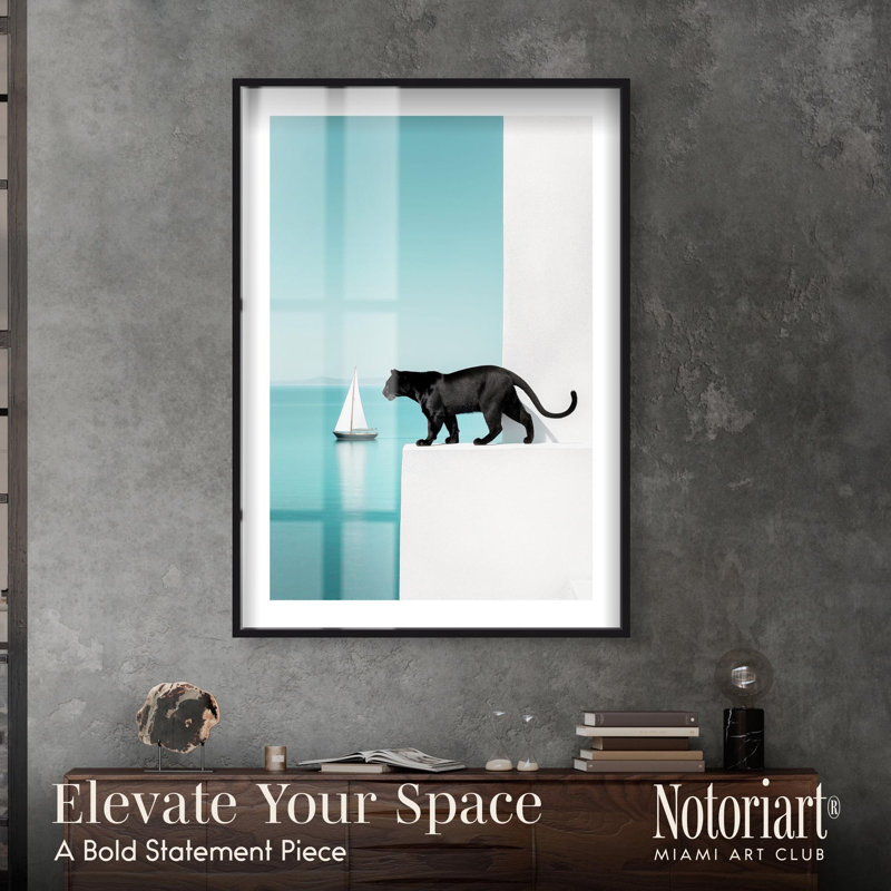 «Edge Feline Sail I Shadowbox» par Notoriart, H 55 po x l 37 po, Noir
