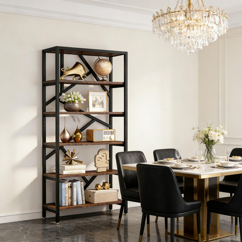 Modern Sturdy Bookcase with Versatile Shelf Display