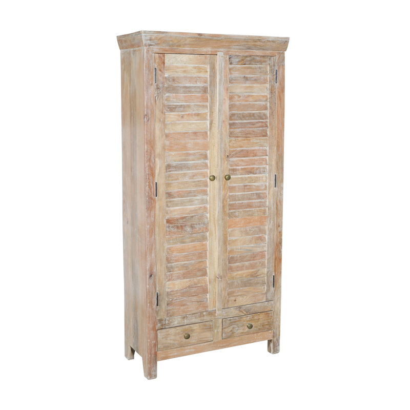 Armoire Jenna Louvered Doors, Naturel