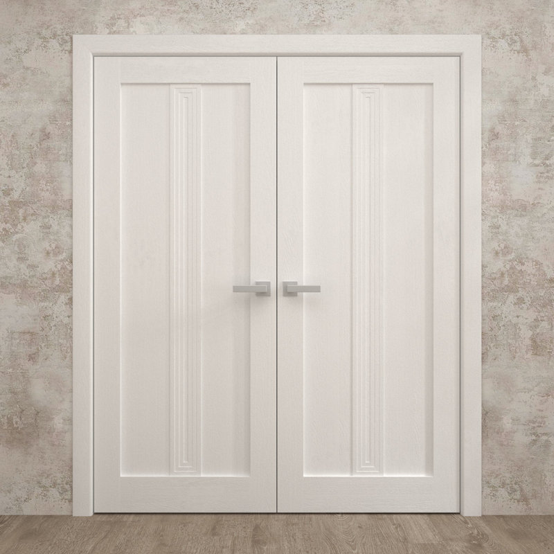 Portes doubles intérieures intérieures | Ego 5006 | Cadre de panneau intérieur en bois massif | Portes modernes pour placard