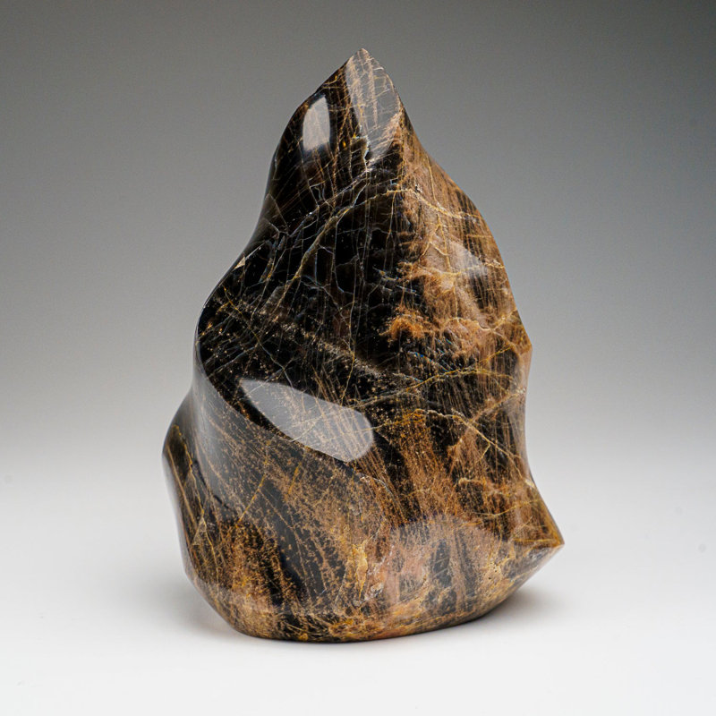 Genuine Polished Black Moonstone Flame Freeform (1.4 Lbs)