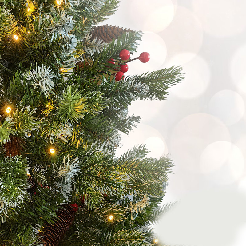 Pine Traditional LED Lightup Christmas Half Tree SX-0098L, 4.92' H