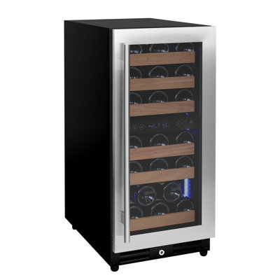 Allavino 15" Wide Reserva Series 30 Bottle Dual Zone Stainless Steel Right Hinge Wine Refrigerator