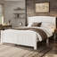 Lit plateforme double, lit plateforme en bois massif avec lattes de soutien et structure solide, sans sommier tapissier, blanc-178710224-178710229