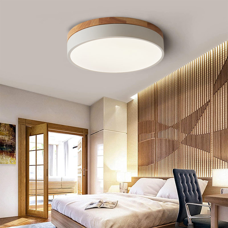 Circle Modern Led Flush Mount Ceiling Light, 4500 Kelvins, Silver
