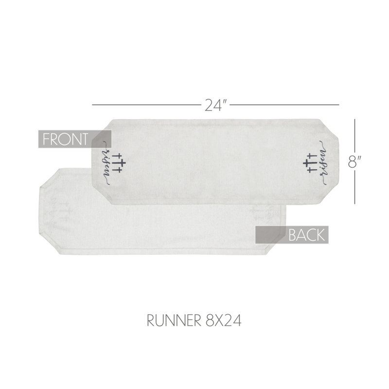 Jelisava Rectangle No Pattern Polyester Table Runner, 24" x 8"