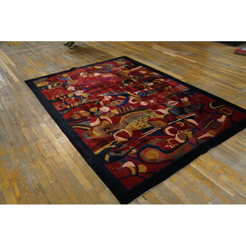Tapis rétro en soie rétro Mid-Century