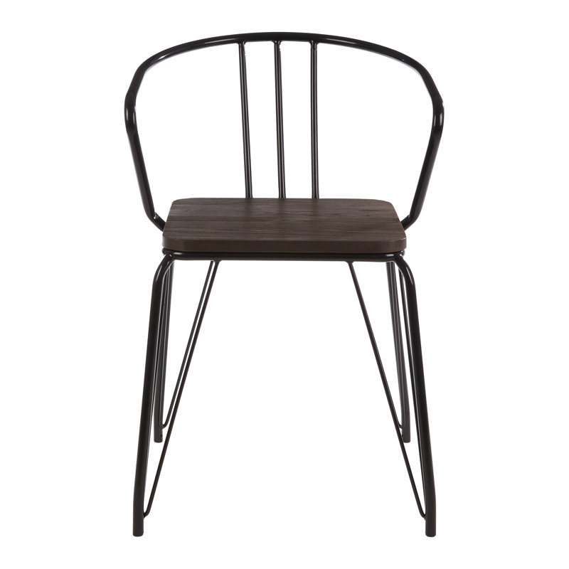 Wolfsberg 46cm H Metal Windsor Back Side Chair, Dark Brown/Black