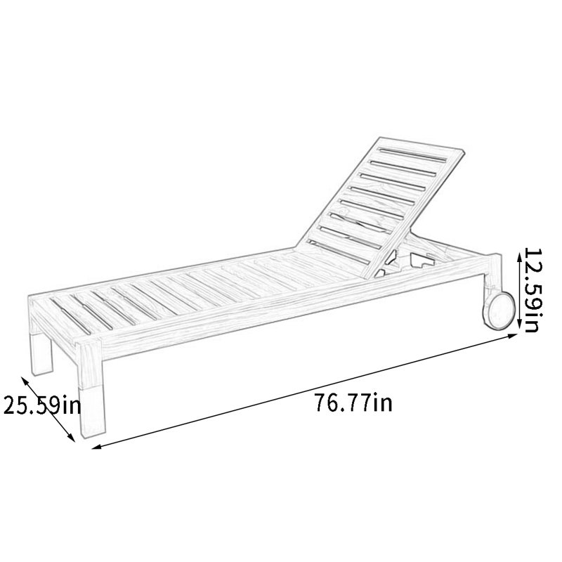 Chaise longue d'extérieur en bois de teck