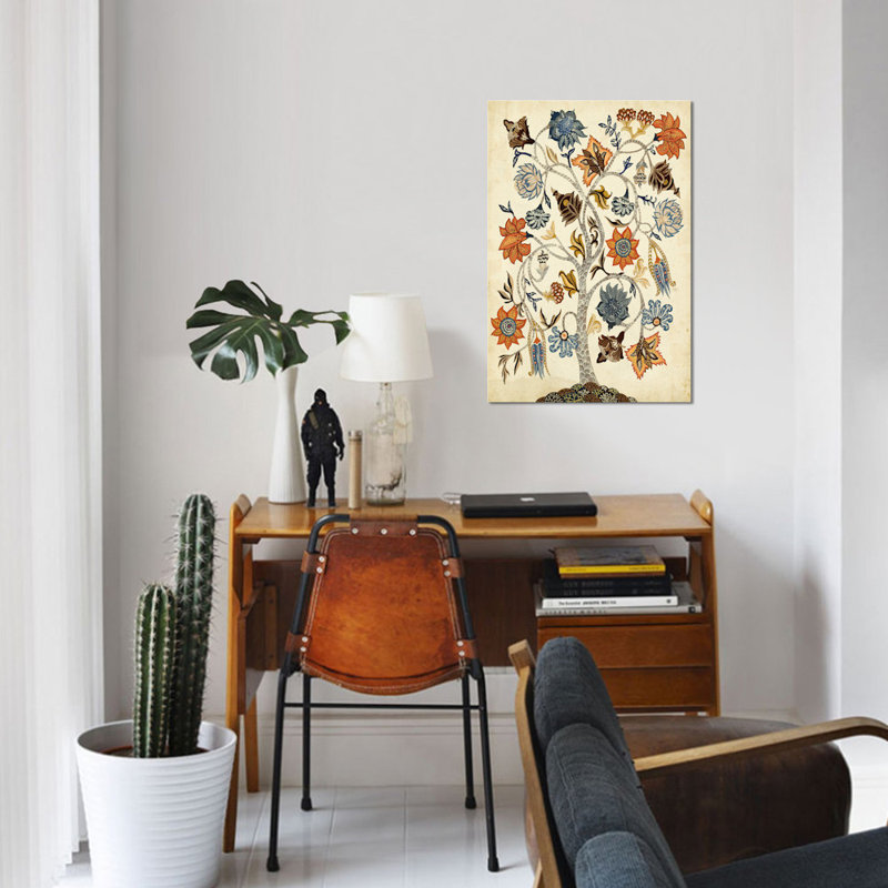 «Vintage Tree of Life», impression sur toile, H 18 po x l 12 po x P 1,5 po, Pas de tapis, Toile tendue
