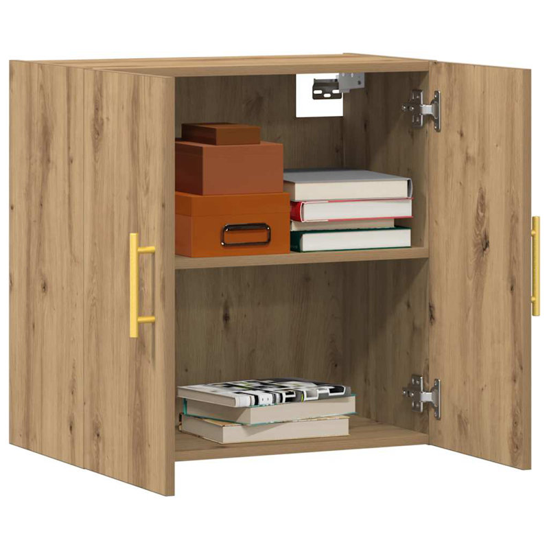 Wall Cabinet 60X31x60 Cm Engineered Wood, Artisan Oak/Gold