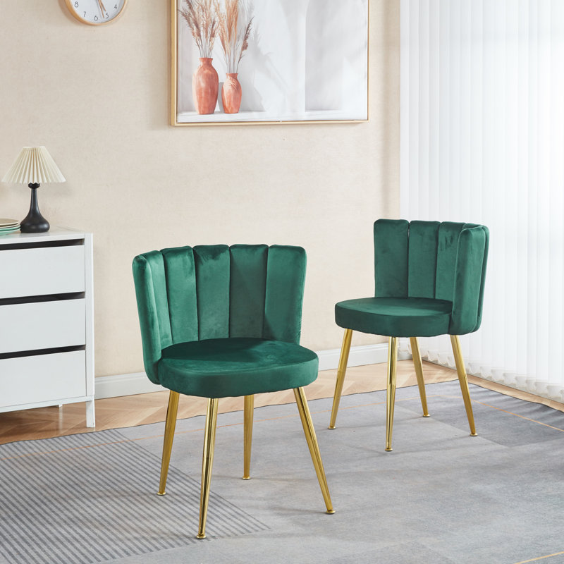 Modern Velvet Dining Chair, Green