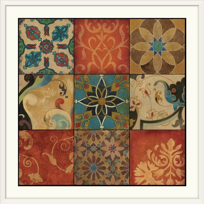 «Conary Mosaic» par Asia Jensen, impression, H 38 po x l 38 po x P 1 po, Cadre blanc