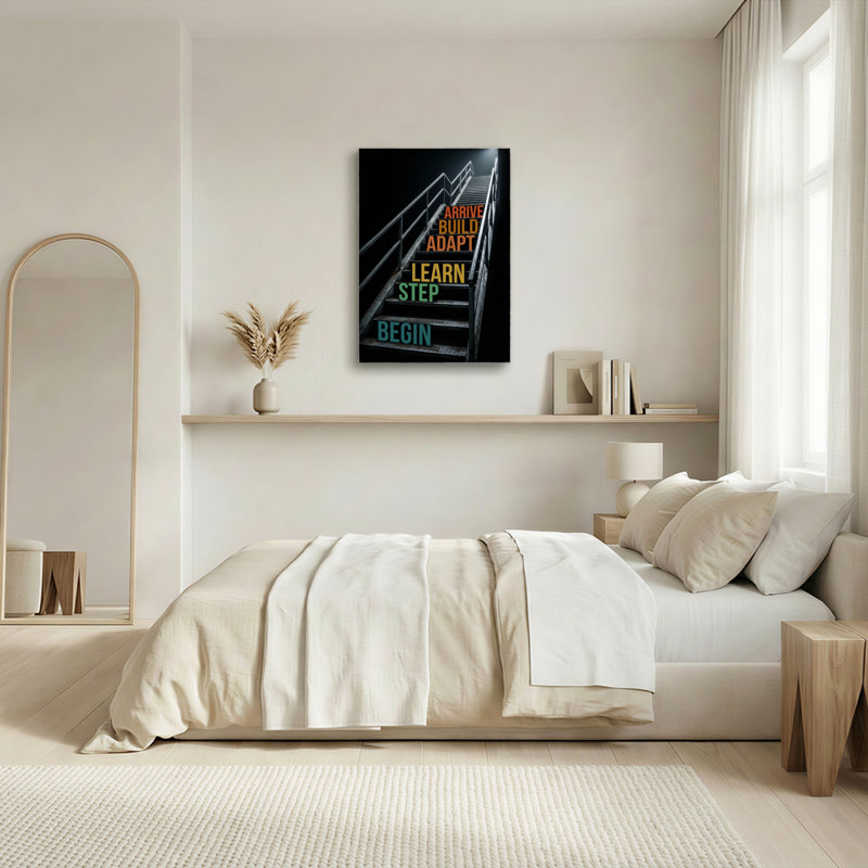 Ensemble d'une toile murale « Voyage en escalier », Toile tendue, H 24 po x l 16 po