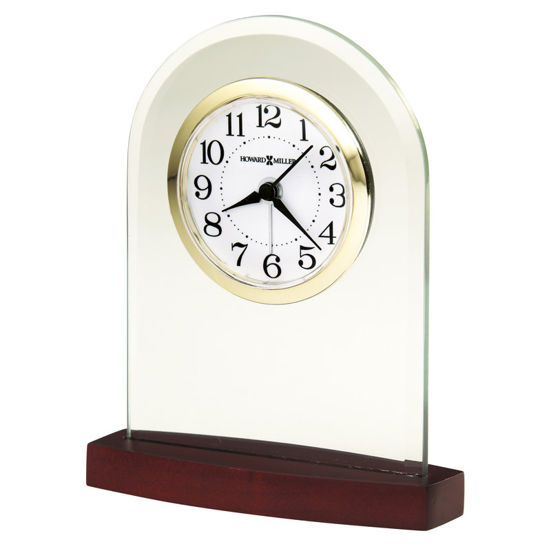Analogue Glass Quartz Movement / Crystal Alarm Tabletop Clock in Clear