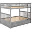 Lit double superposé double avec tiroirs en gris - Tiroirs convertibles de style grand lit robustes, assemblage facile, pin et construction-1734623793-1734623796